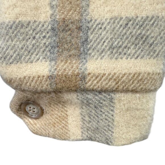 Woolrich Mens Medium Plaid Wool Blend Jacket Talon Zipper Sherpa Lining 70's - Picture 11 of 14